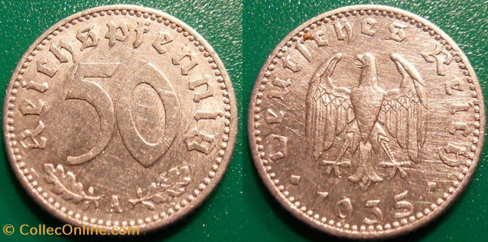 50 Reichspfennig 1935 monnaie monde allemagne 50 reichspfennig 1935