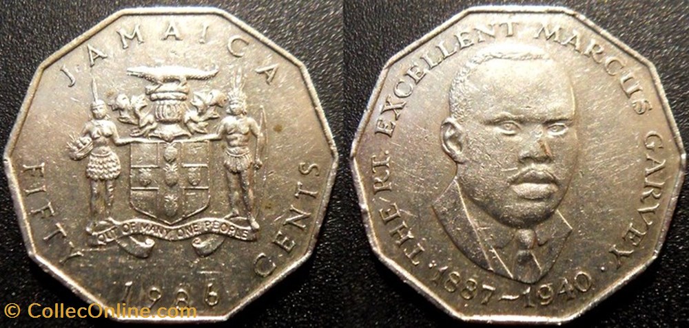 50 Cents 1986 Marcus Garvey monnaies monde jamaique 50 cents 1986 marcus garvey