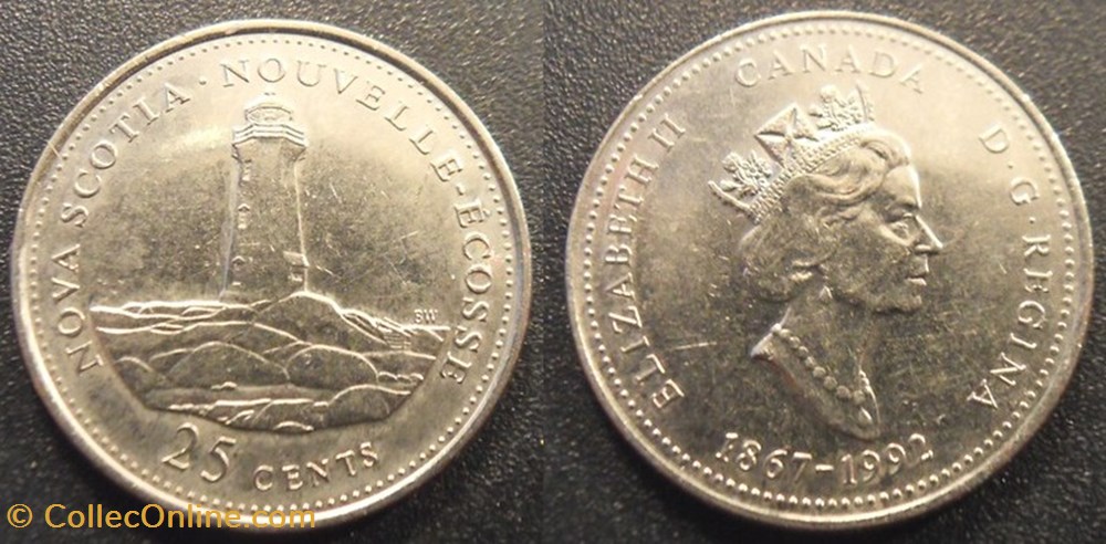 Canada 25 Cents 1867-1992 Nouvelle-Ecosse monnaies canada 25 cents 1867 1992 nouvelle ecosse