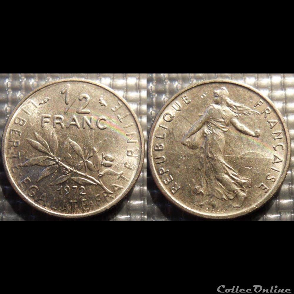 Gl 1/2 franc semeuse 1972 19.5mm 4.5g monnaie france moderne gl 1 2 franc semeuse 1972 19 5mm 4 5g