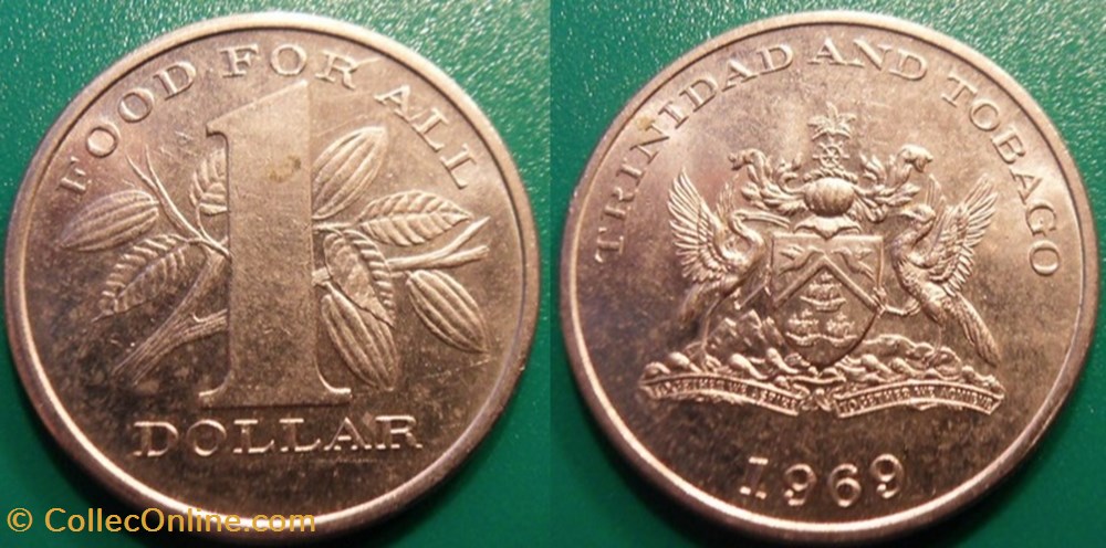 1 Dollar 1969 monnaie monde trinite et tobago 1 dollar 1969