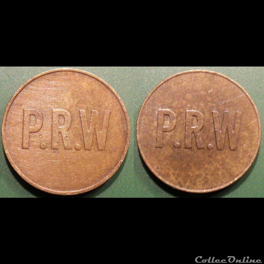 e- J etr Grande Bretagne P.R.W monnaie jeton mereaux e j etr grande bretagne p r w