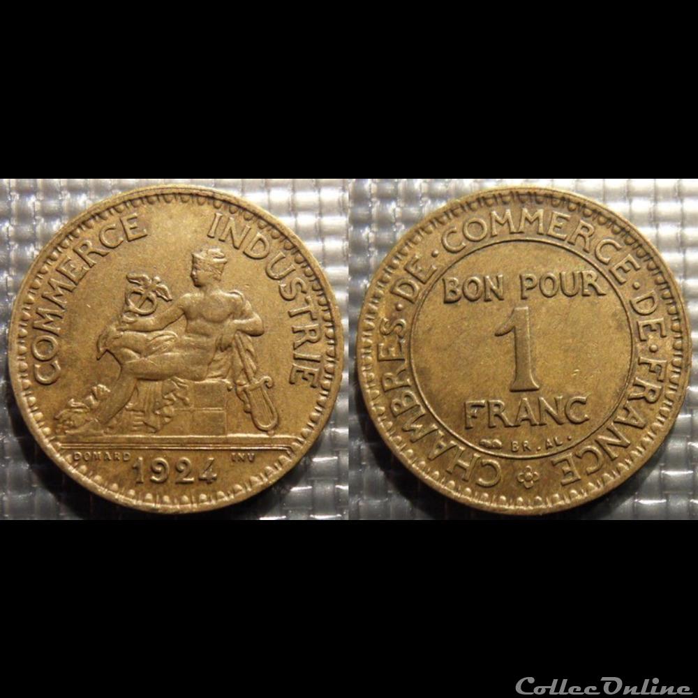 Hb 1 franc Domard 1924 23mm 4g monnaie france moderne hb 1 franc domard 1924 23mm 4g