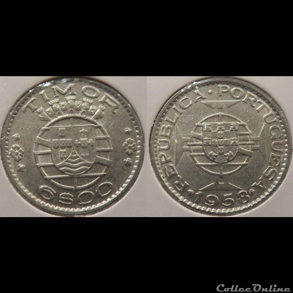 Indonésie Timor Colonie Portugaise 6 escudos 1958 monnaie monde moderne indonesie timor colonie portugaise 6 escudos 1958