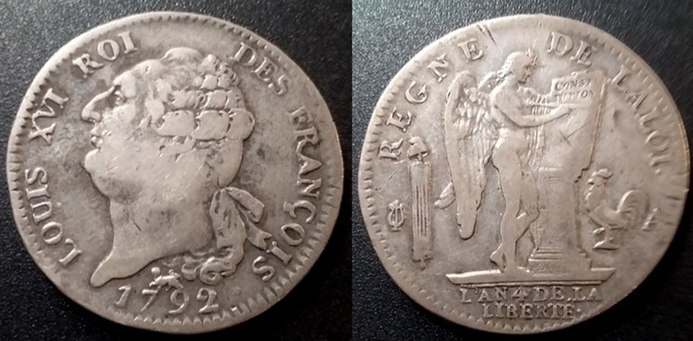A-Constitution Ecu de 6 livres François 1792 Paris monnaies monde france a constitution ecu de 6 livres francois 1792 paris