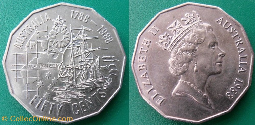 50 Cents 1988 monnaies monde australie 50 cents 1988