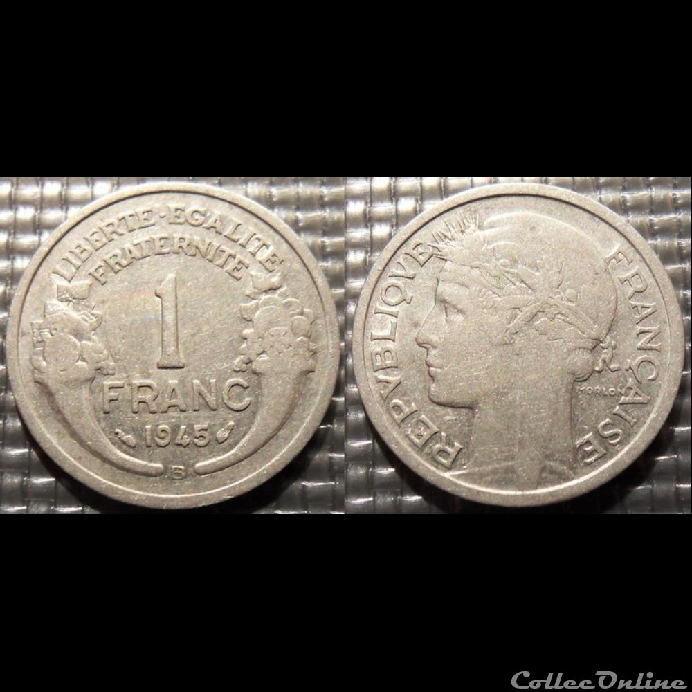 monnaie france moderne hf 1 franc morlon 1945 b 23mm 1 3g