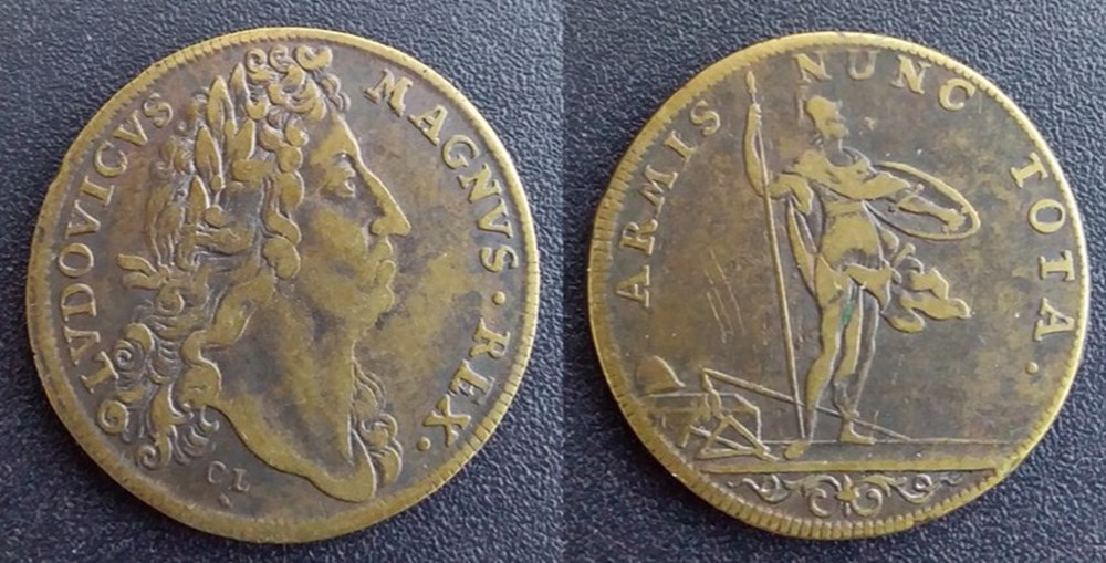 m- Jeton Roy Louis XIV monnaies paranumismatique jetons poids m jeton roy louis xiv