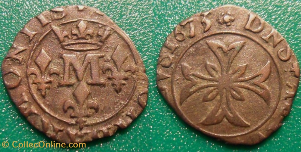 monnaie france feodale dombes anne marie louise orleans liard 1673