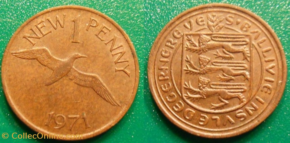 1 Penny 1971 monnaie monde ile de guernesey 1 penny 1971
