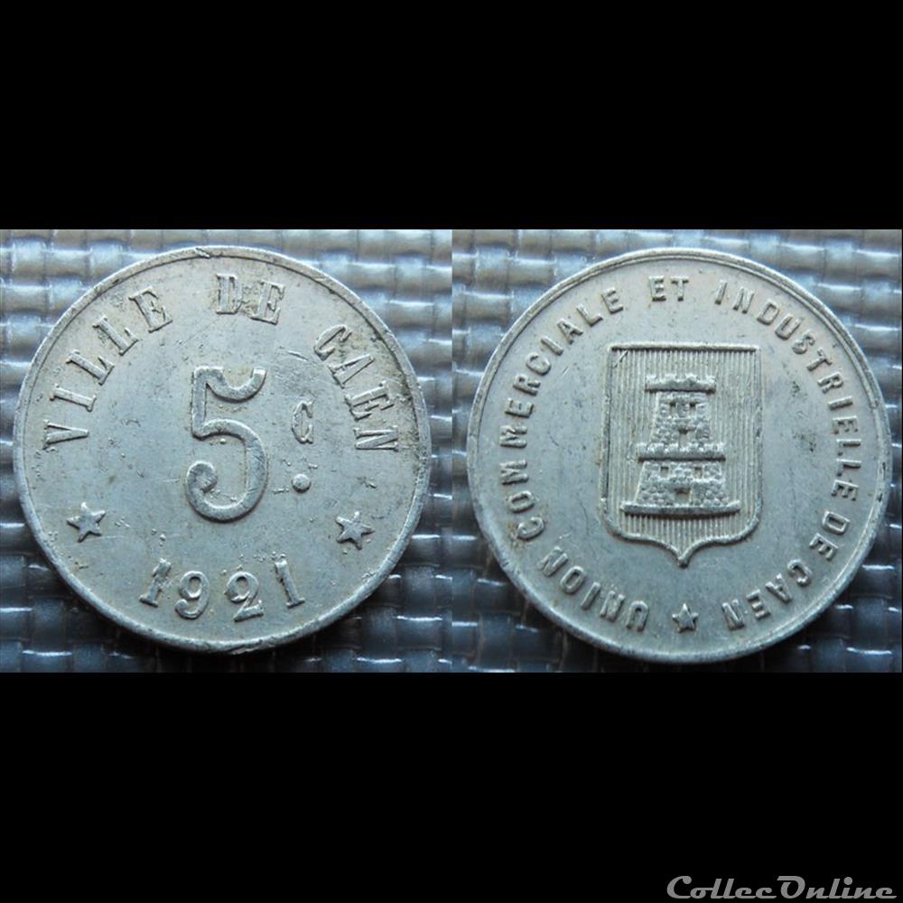p- MN Caen 5 C. 1921 Al Elie:10.1 monnaies paranumismatique jetons poids p mn caen 5 c 1921 al elie 10 1