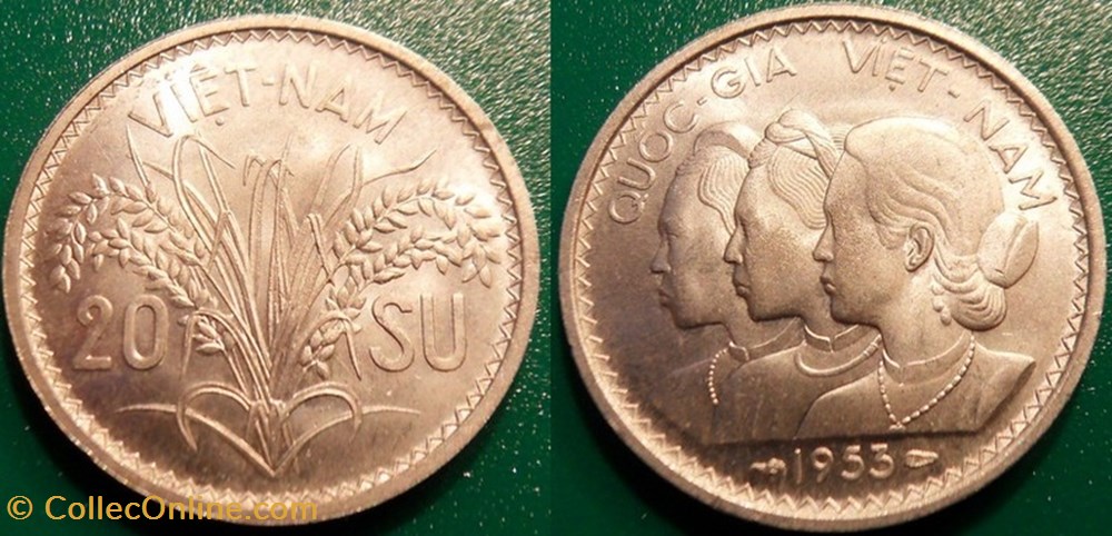 Vietnam 20 Su 1953 monnaie france colony vietnam 20 su 1953