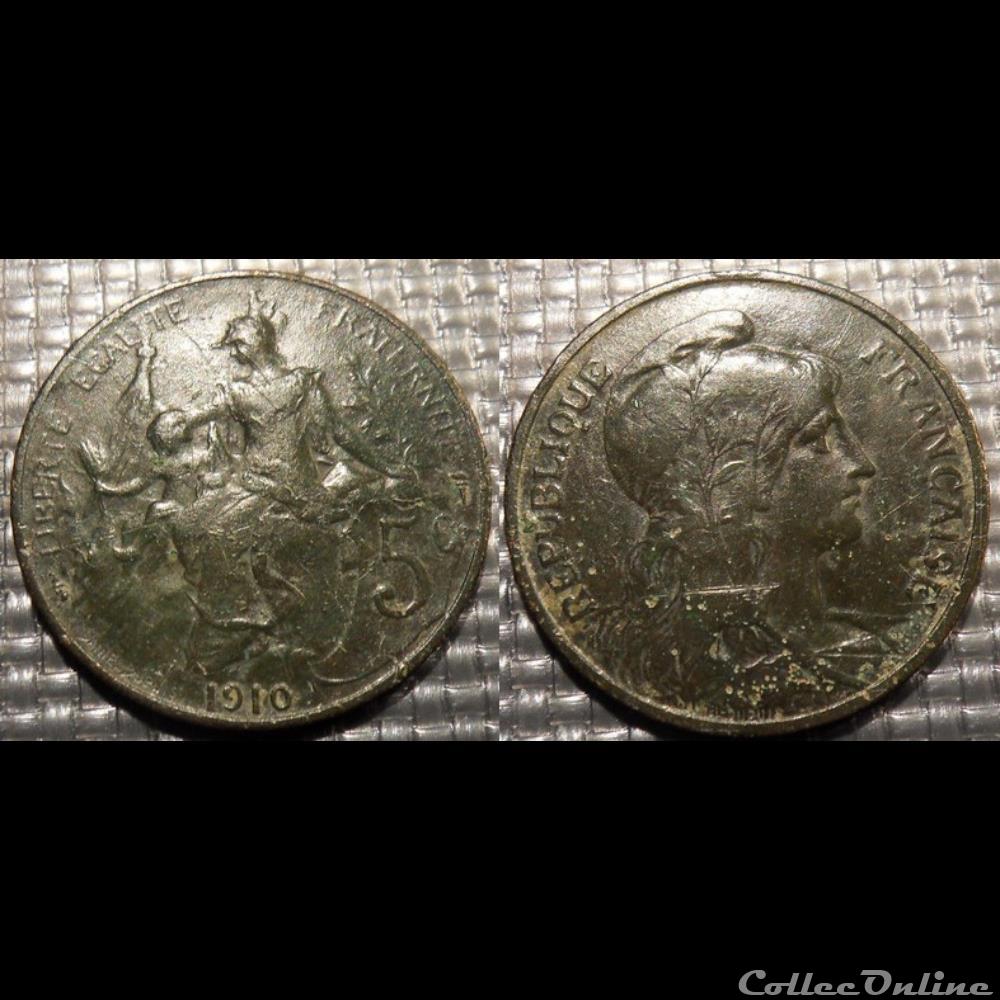 monnaie france moderne ca 5 centimes dupuis 1910