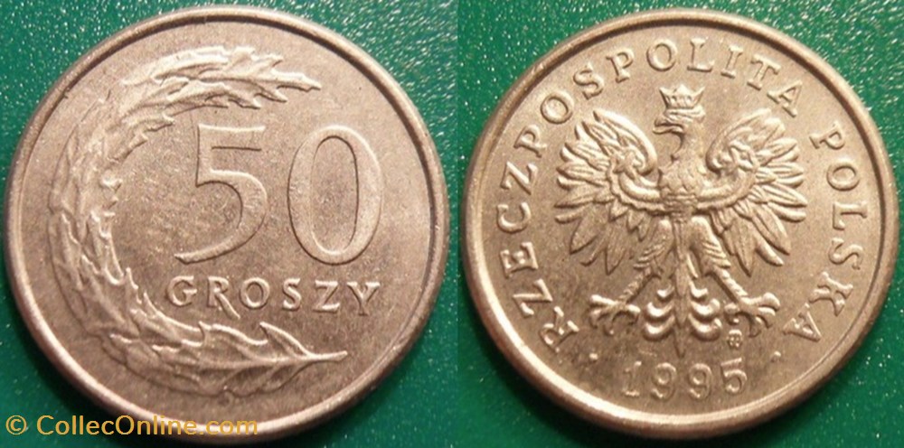 monnaie monde pologne 50 groszy 1995