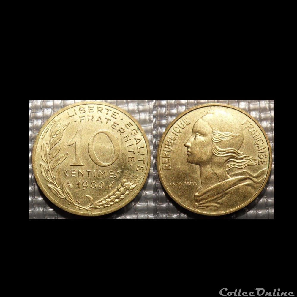 Di 10 centimes Marianne 1980 20mm 3g monnaie france moderne di 10 centimes marianne 1980 20mm 3g