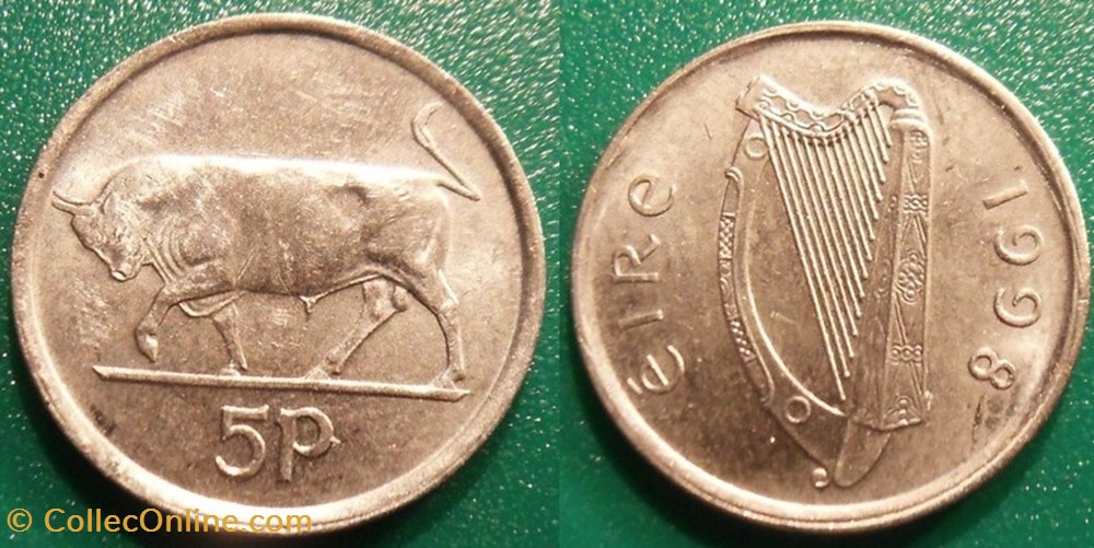 monnaie monde irlande 5 pence 1998