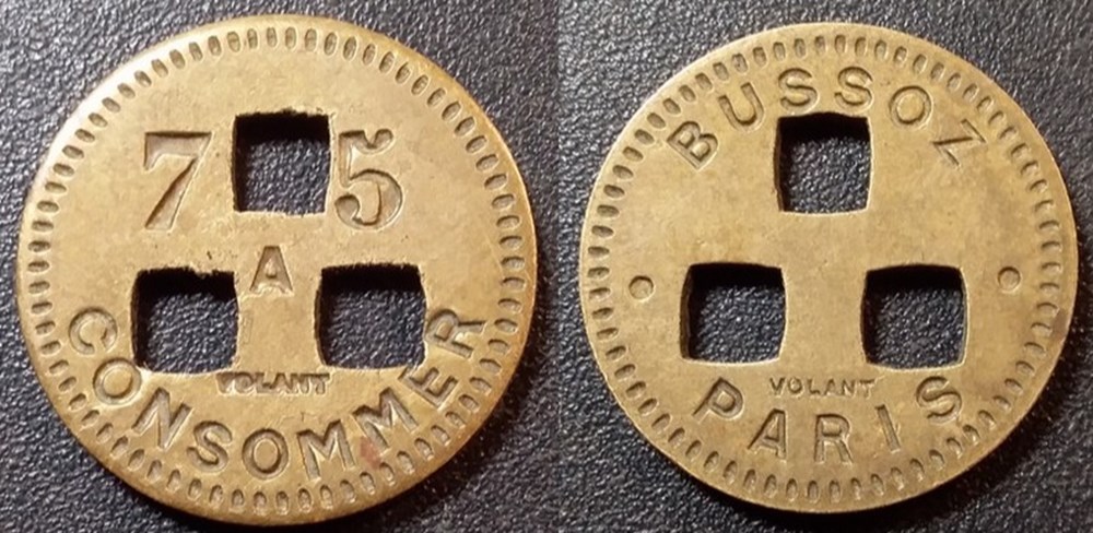 fb- Bussoz - Jeton à consommer 75 C. monnaies paranumismatique jetons poids fb bussoz jeton a consommer 75 c