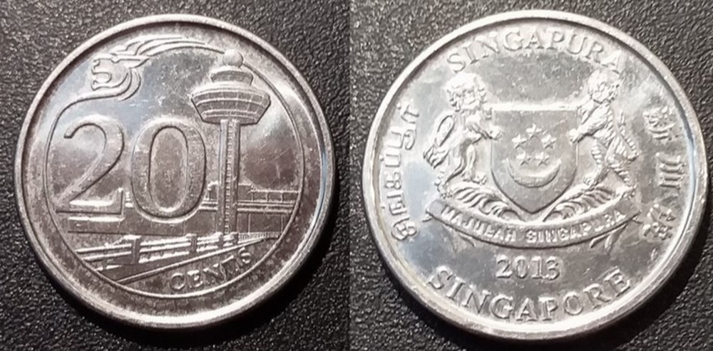 20 Cents 2013 monnaies monde singapour 20 cents 2013