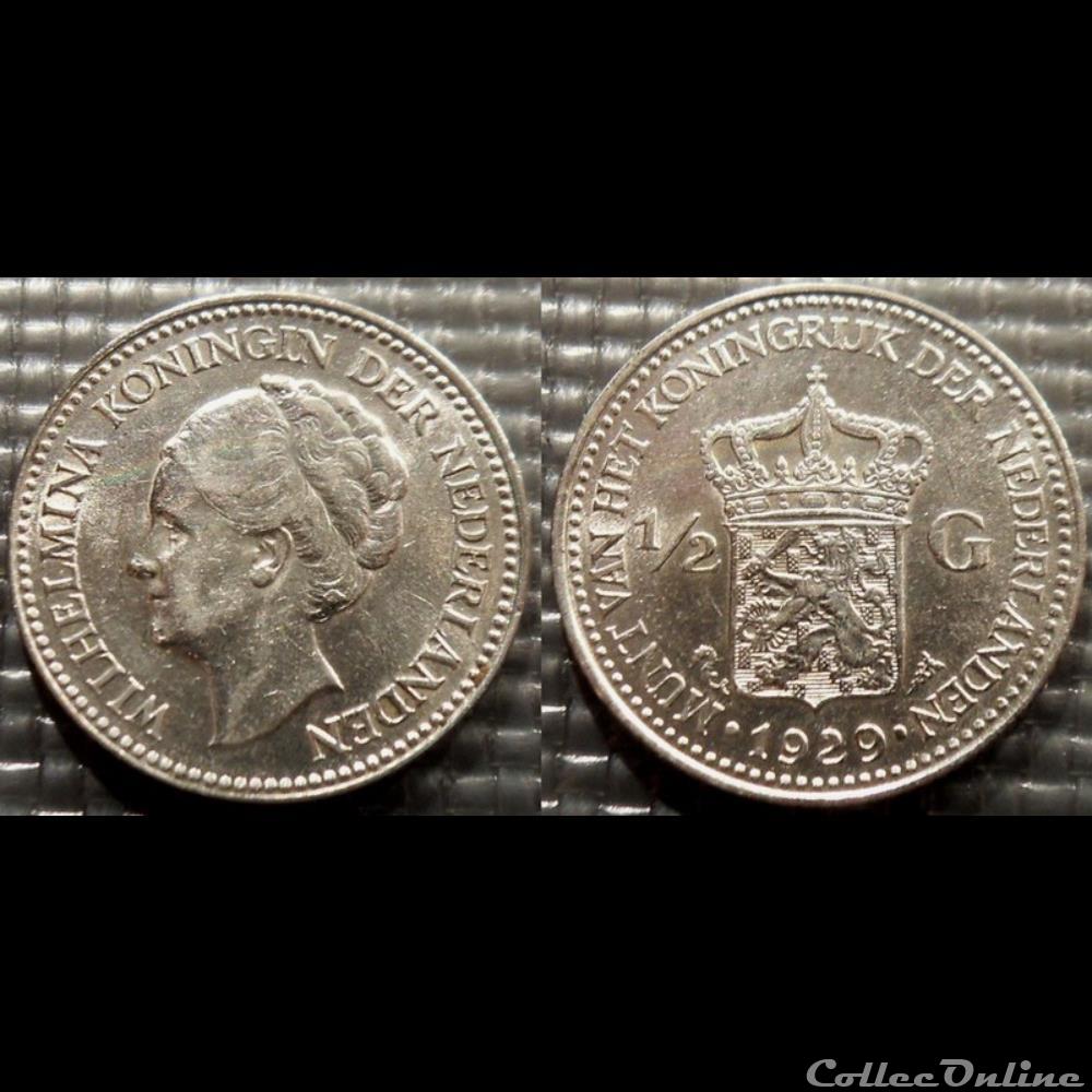 Pays Bas 1/2 Gulden 1929 monnaie france moderne pays bas 1 2 gulden 1929