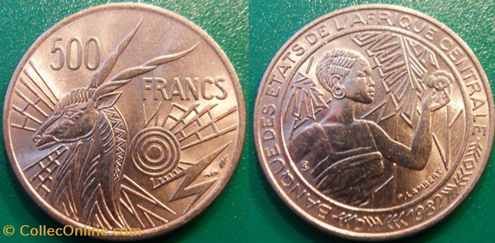 500 Francs 1982 monnaie monde afrique centrale 500 francs 1982