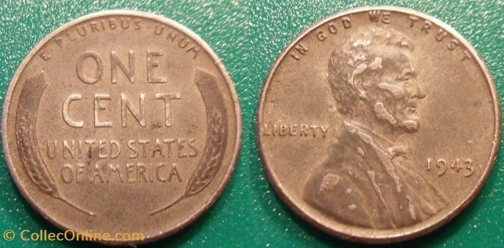 1 Cent 1943 monnaie monde etat uni 1 cent 1943