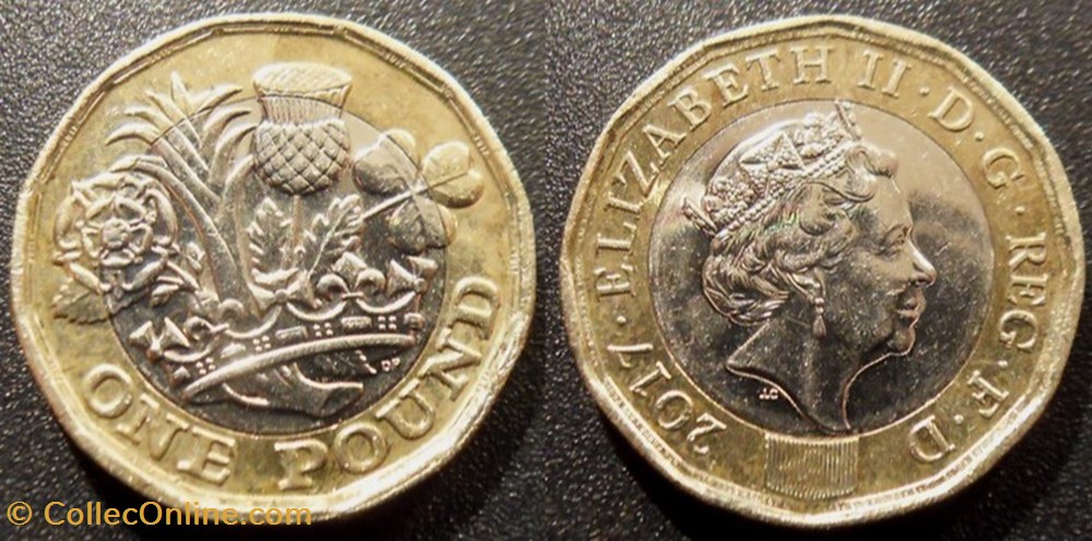 1 Pound 2017 Elizabeth II monnaies monde royaume uni 1 pound 2017 elizabeth ii