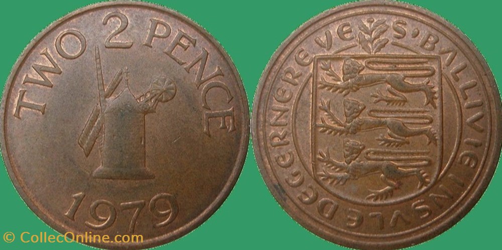 monnaie monde ile de guernesey 2 pence 1979
