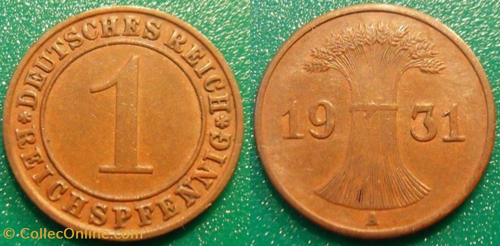 monnaie 1 reichspfennig 1931