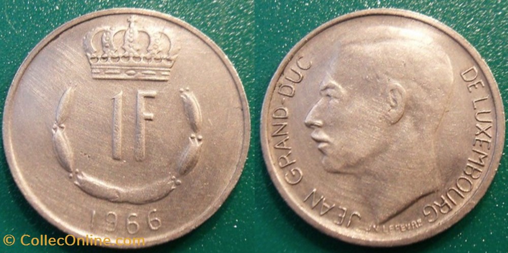 1 Franc 1966 monnaie monde luxembourg 1 franc 1966
