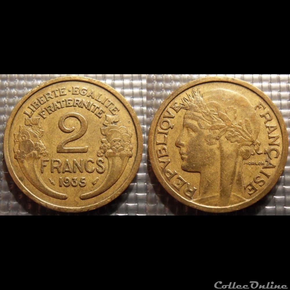 Jc 2 francs Morlon 1935 27mm 8g monnaie france moderne jc 2 francs morlon 1935 27mm 8g
