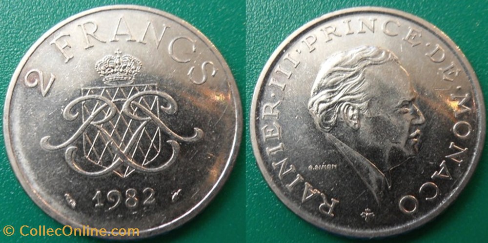 2 Francs 1982 Rainier III monnaie monde monaco 2 francs 1982 rainier iii