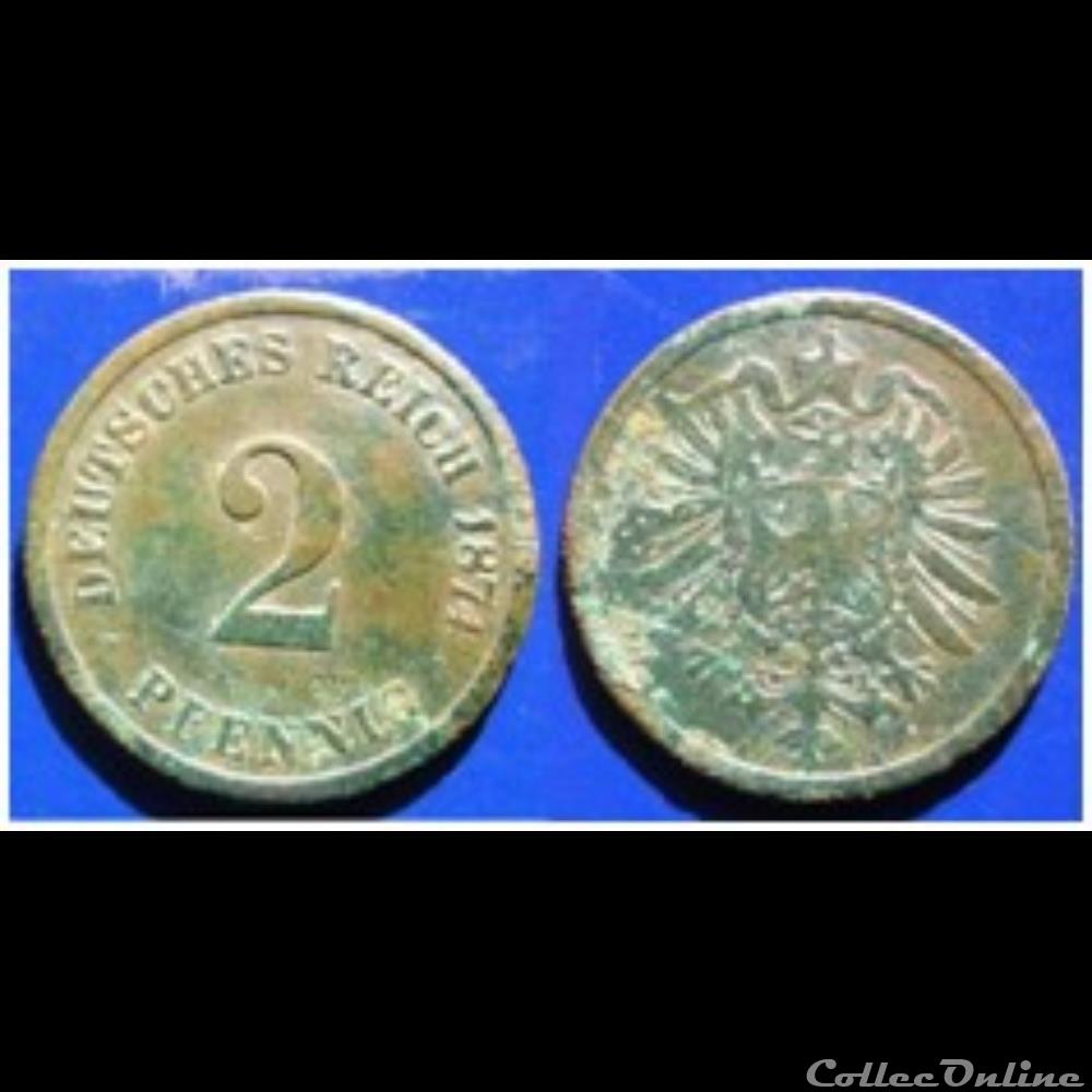 Allemagne 2 Pfennig 1874 monnaie monde allemagne 2 pfennig 1874