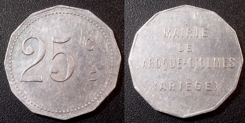 p- MN Laroque d'Olmes (Ariège)25 C. Al Elie:10.3 monnaies paranumismatique jetons poids p mn laroque olmes ariege 25 c al elie 10 3