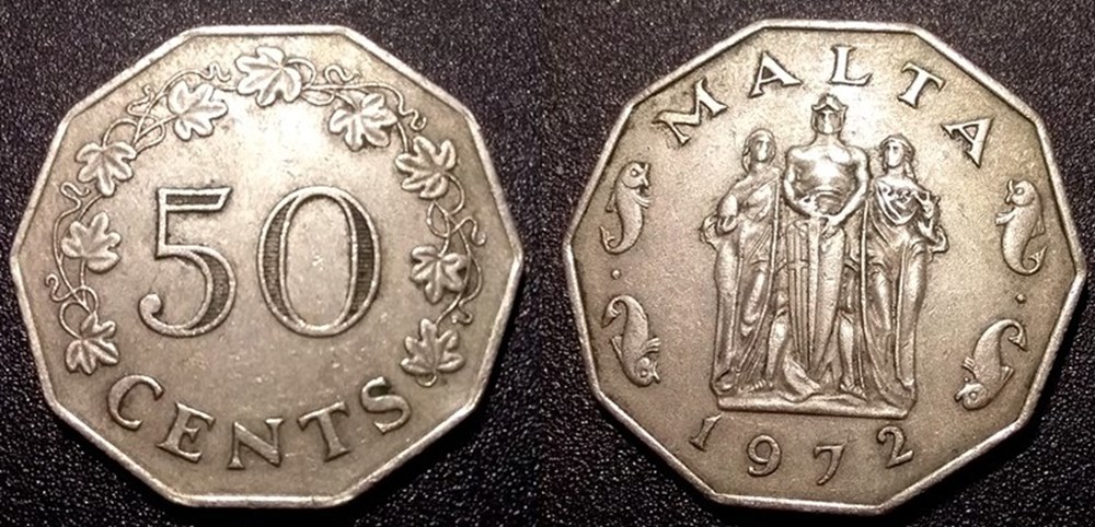 50 Cents 1972 monnaies monde malte 50 cents 1972