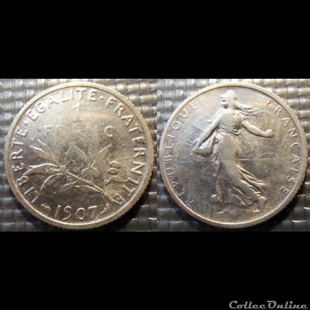 Ha 1 franc Semeuse 1907 23mm 5g monnaie france moderne ha 1 franc semeuse 1907 23mm 5g