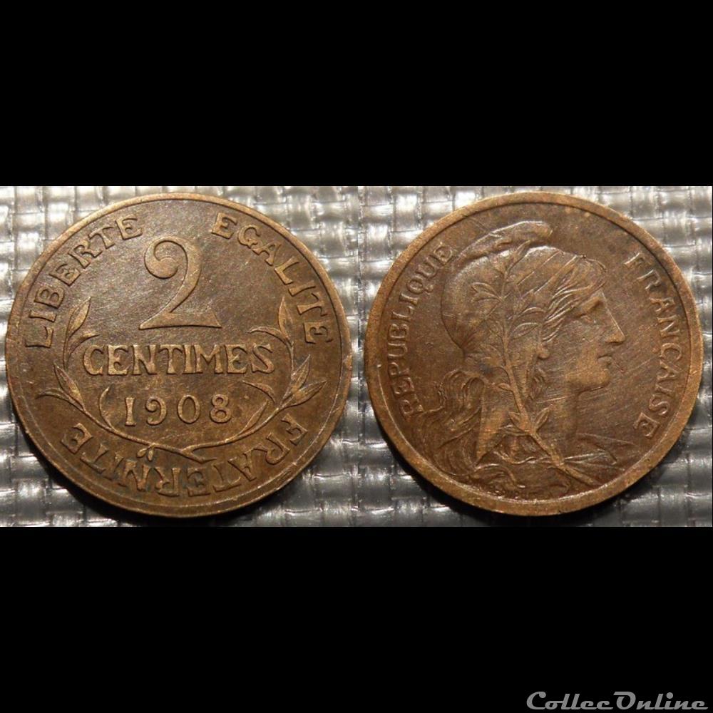 monnaie france moderne ba 2 centimes dupuis 1908
