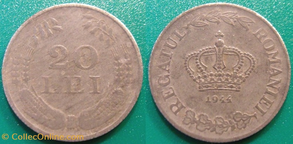 20 Lei 1944 monnaie monde roumanie 20 lei 1944