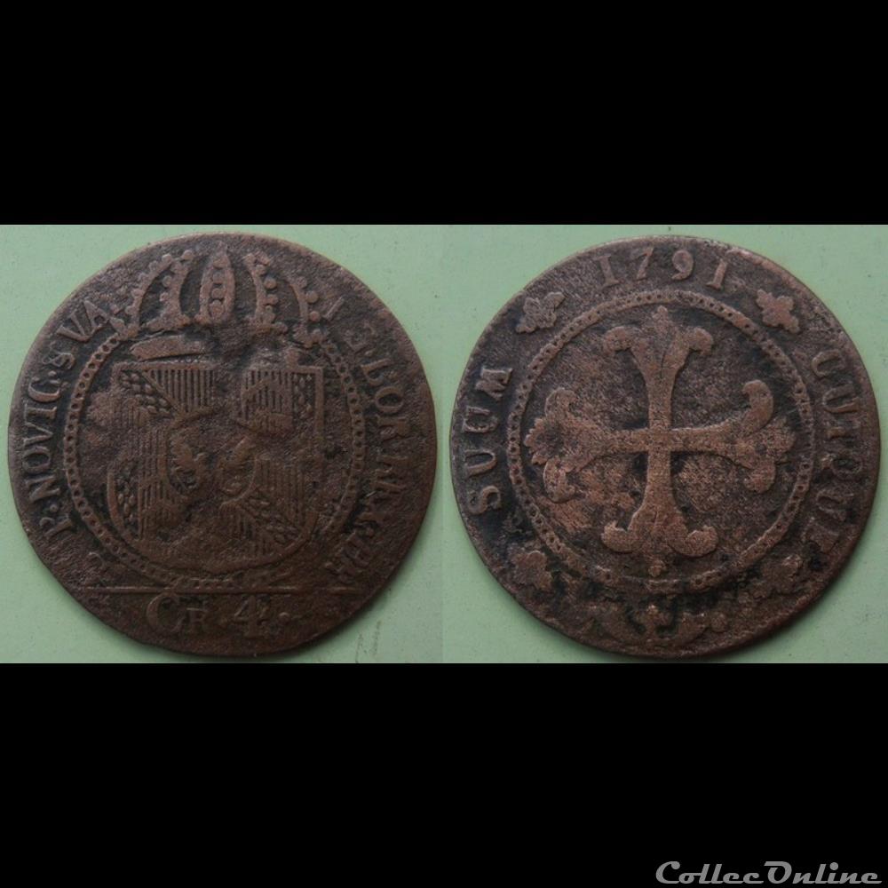 monnaie monde swaziland suisse neuchatel 4 kreuzer 1791