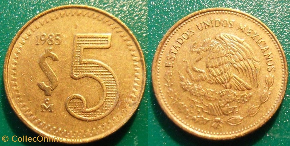 monnaie monde mexique 5 pesos 1985