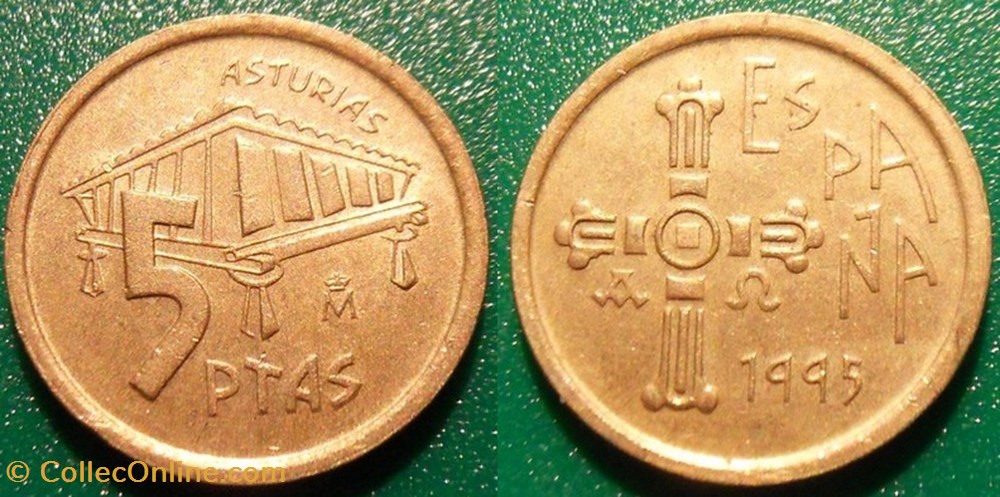 5 Pesetas 1995 Asturias monnaie monde espagne 5 pesetas 1995 asturias