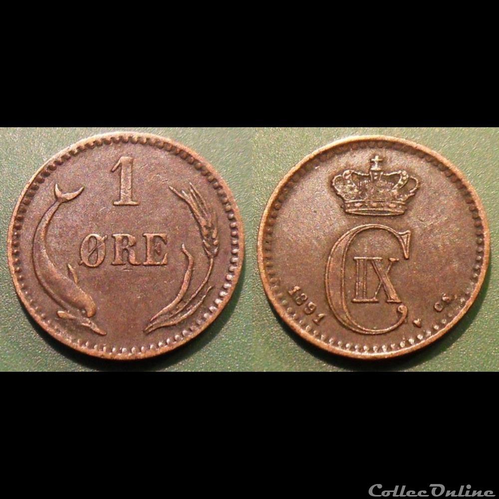 Danemark 1 Ore 1891 monnaie monde danemark 1 ore 1891