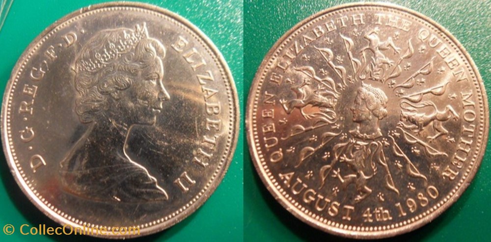 25 Nouveaux Pence 1980 80ans de la reine mère monnaie monde royaume uni 25 nouveaux pence 1980 80ans de la reine mere