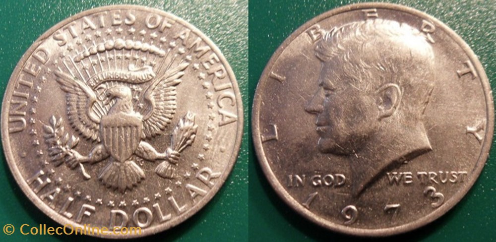 1/2 Dollar 1973 monnaie monde etat uni 1 2 dollar 1973