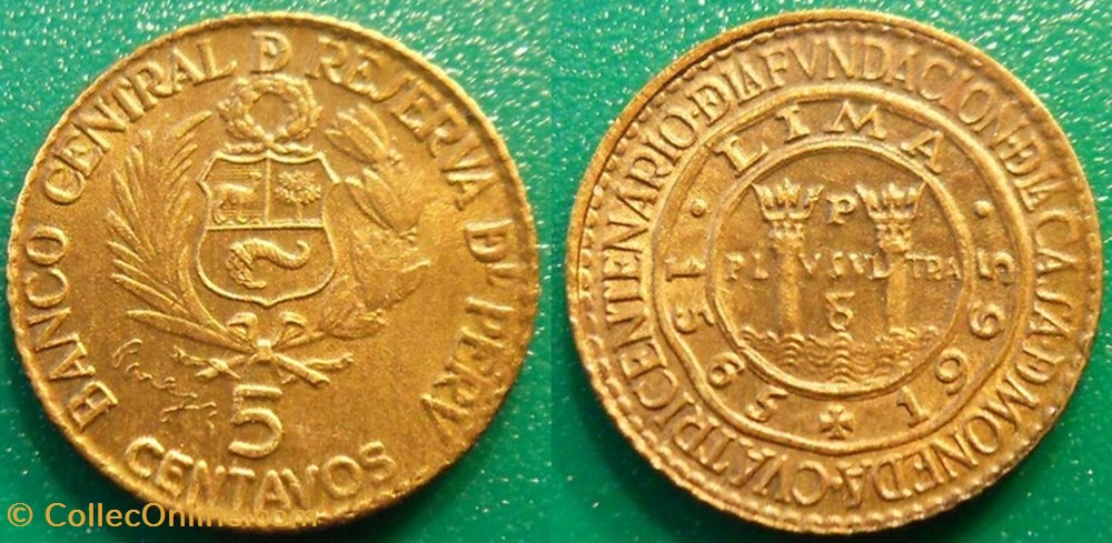monnaie monde perou 5 centavos 1965