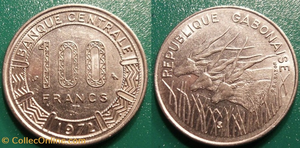 100 Francs 1972 monnaie monde gabon 100 francs 1972