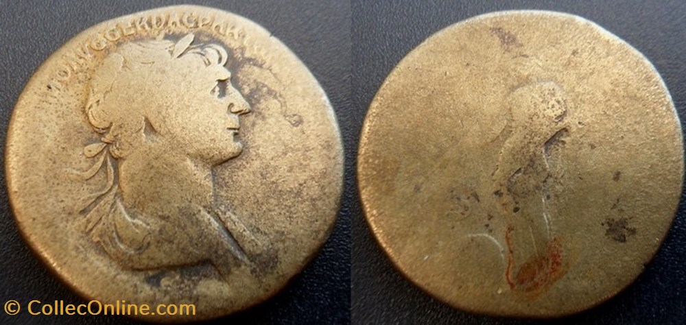 D- Les Antonins Trajan Sesterce monnaies antiques romaines imperiales et republicaines d les antonins trajan sesterce