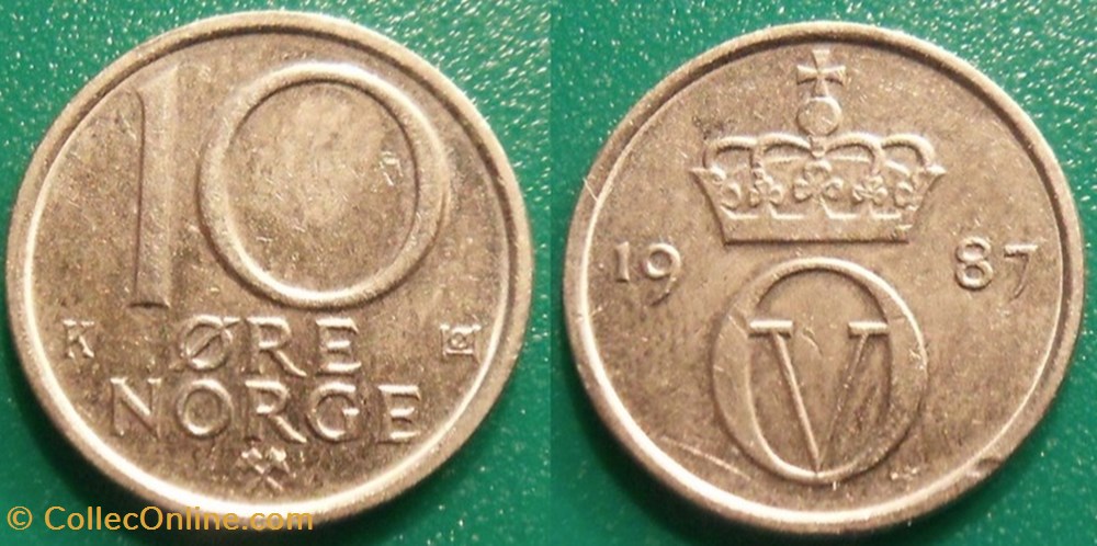 10 Ore 1987 monnaie monde norvege 10 ore 1987