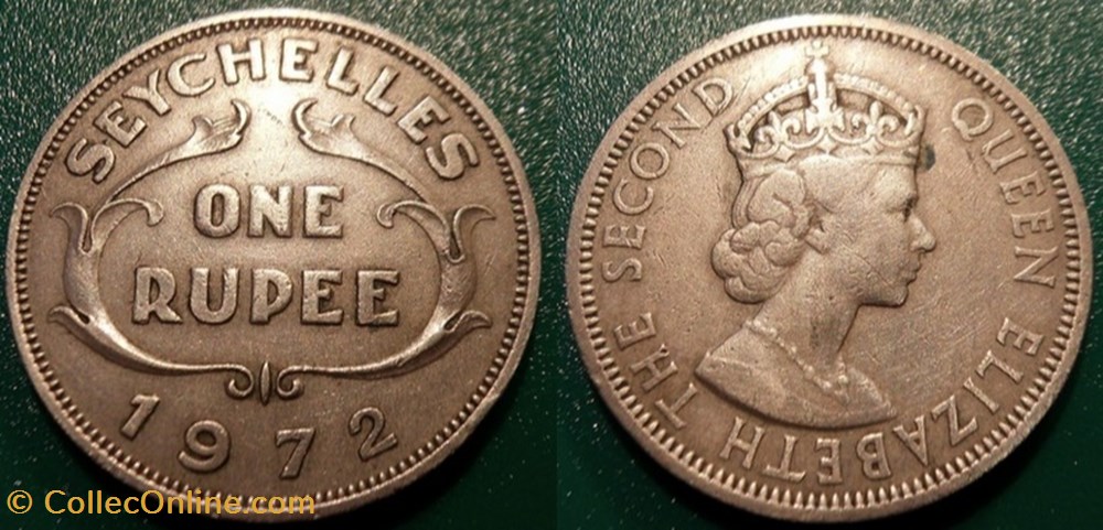 1 Roupie 1972 monnaie monde seychelle 1 roupie 1972
