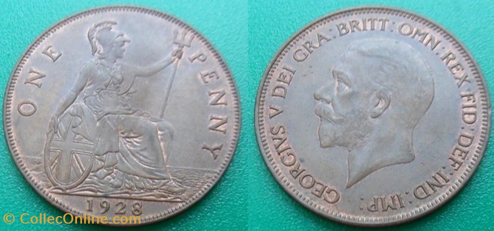1 Penny 1928 monnaie monde royaume uni 1 penny 1928