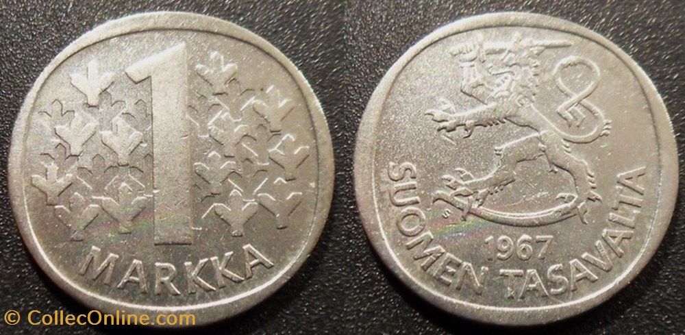 monnaies finlande 1 markka 1967